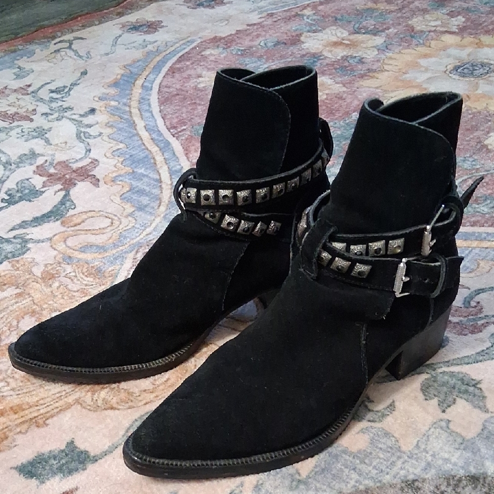 Amiri Mens Suede and Leather Boots